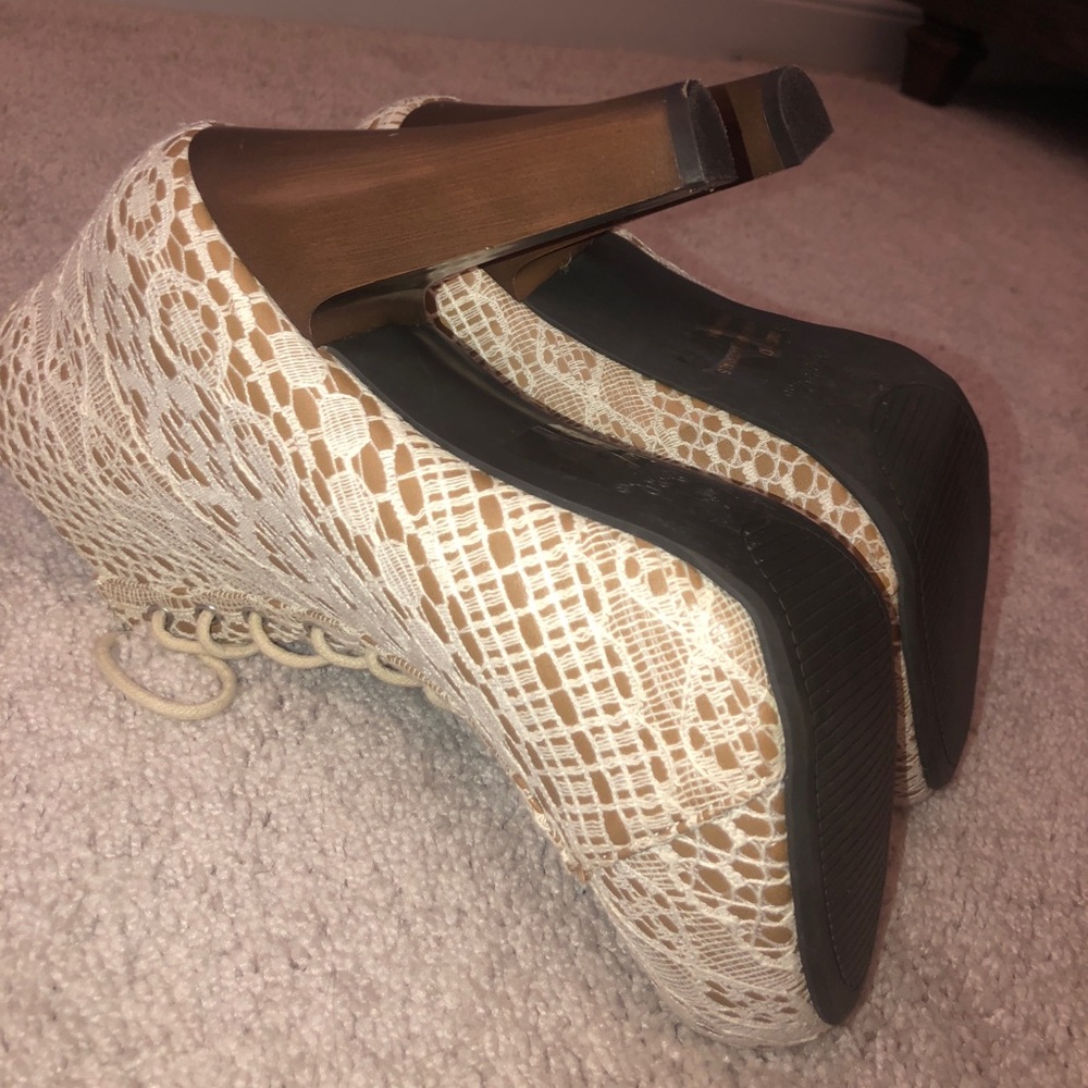 Crochet Lace Faux Leather Booties - Picture 11 of 13